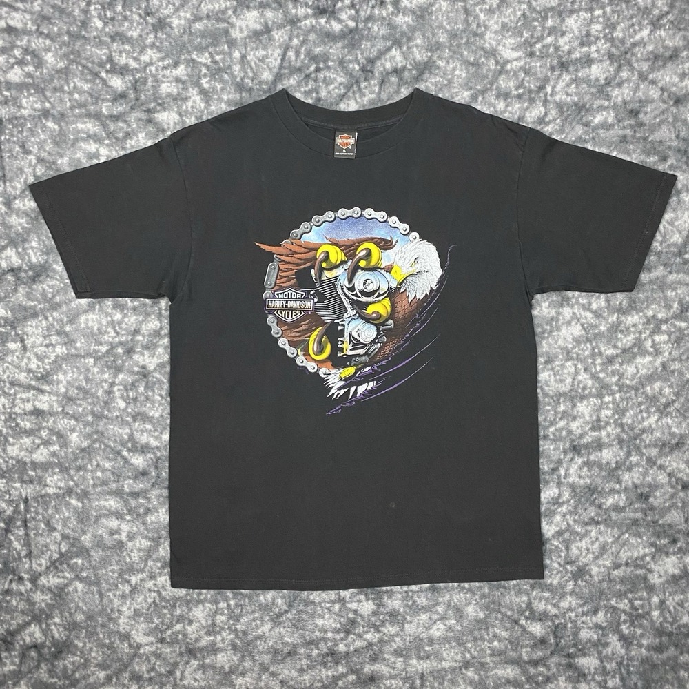 1995 Harley Davidson TShirt Mens XL Black USA Double Sided South Carolina 90s